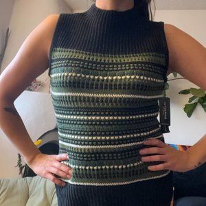 Women's Liverpool Los Angeles Mock Neck Lace Sleeveless Sweater